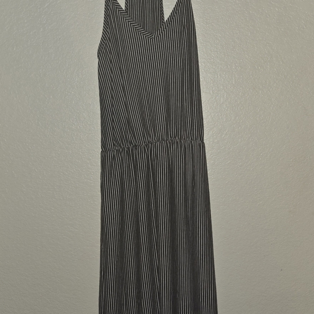 Black and White Striped Women's Dress